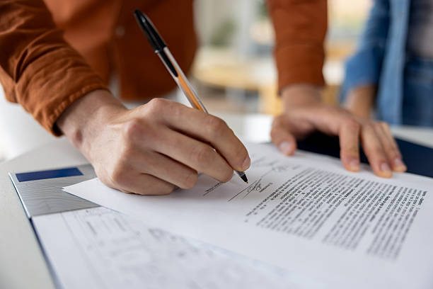 Signing a property deed